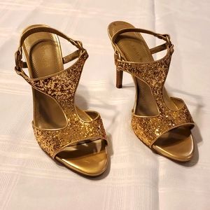 Ellen Tracy Veanna Gold Glitter Shoes